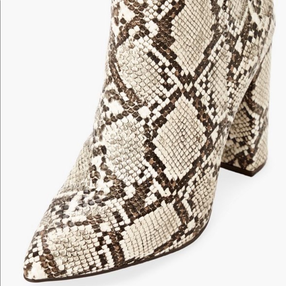 Snake Print Block Heel Bootie - image 3